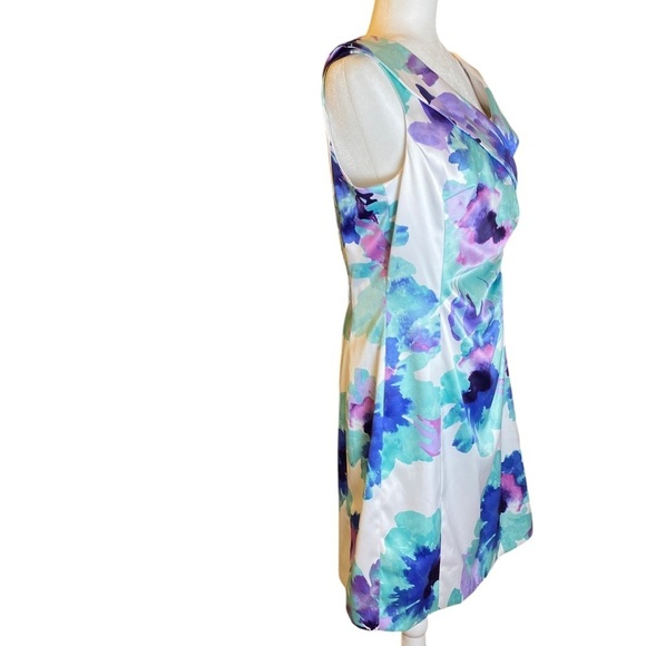 Arthur S. Levine for Tahari Dress Size 12 Limited Edition‎ Watercolors Blue - Picture 4 of 16